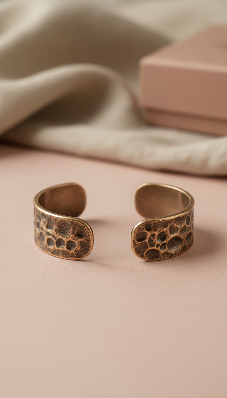 Handcrafted Open Cuff Bracelet In Antique Bronze